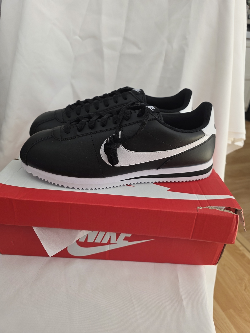 Nike Men’s Black and White Classic Cortez Sneakers